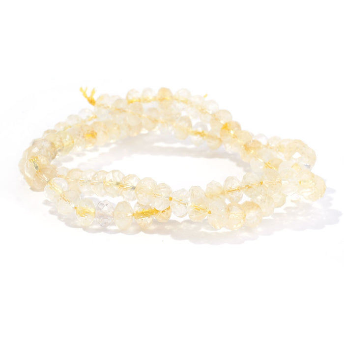 Citrine 6mm Faceted Rondelle 15-16 Inch