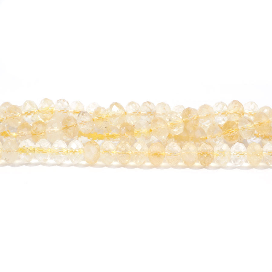 Citrine 6mm Faceted Rondelle 15-16 Inch