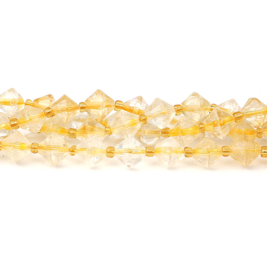Citrine Natural 8mm Bicone Faceted - 15-16 Inch