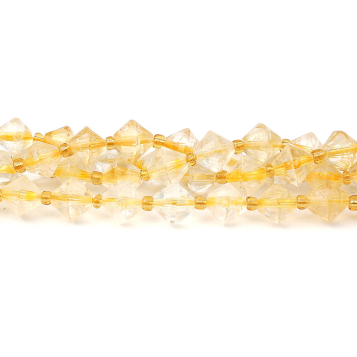 Citrine Natural 8mm Bicone Faceted - 15-16 Inch