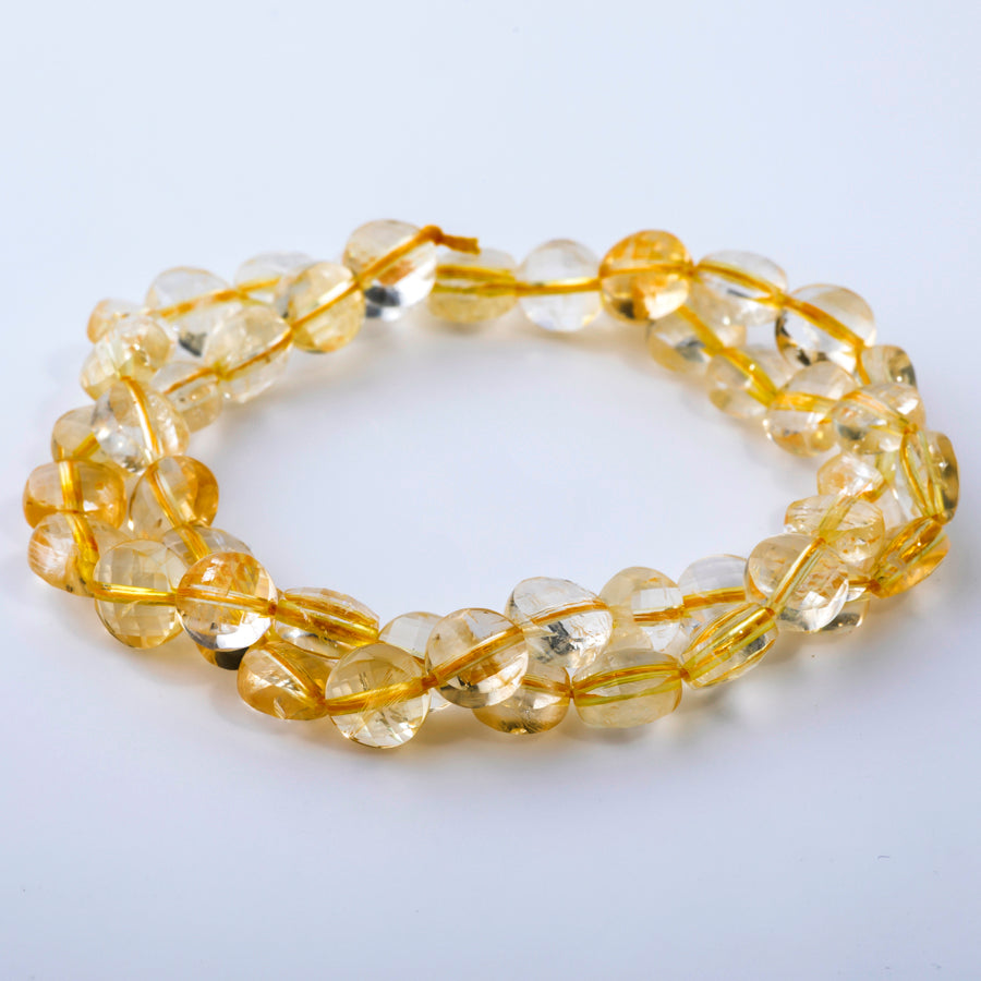 Citrine 8mm Coin Faceted - 15-16 Inch