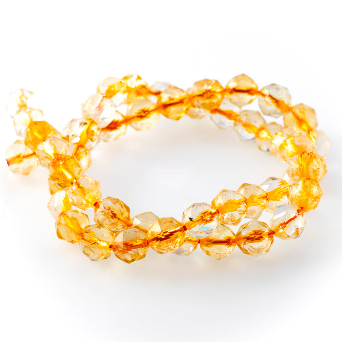 Citrine 8mm Double Heart Faceted - 15-16 Inch