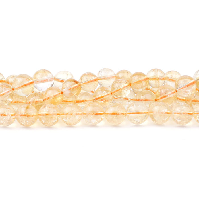 Citrine 8mm Round (Natural) A Grade - 15-16 inch