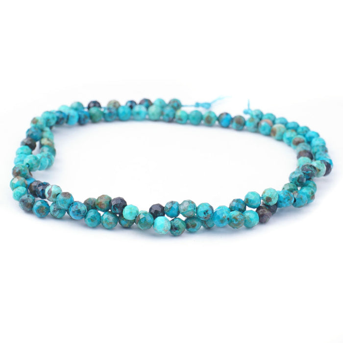 Chrysocolla 4mm Round Faceted AA Grade - Limited Editions - 15-16 inch