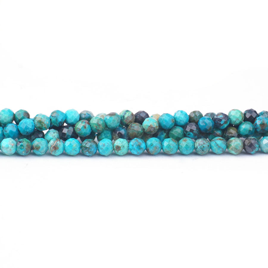 Chrysocolla 4mm Round Faceted AA Grade - Limited Editions - 15-16 inch
