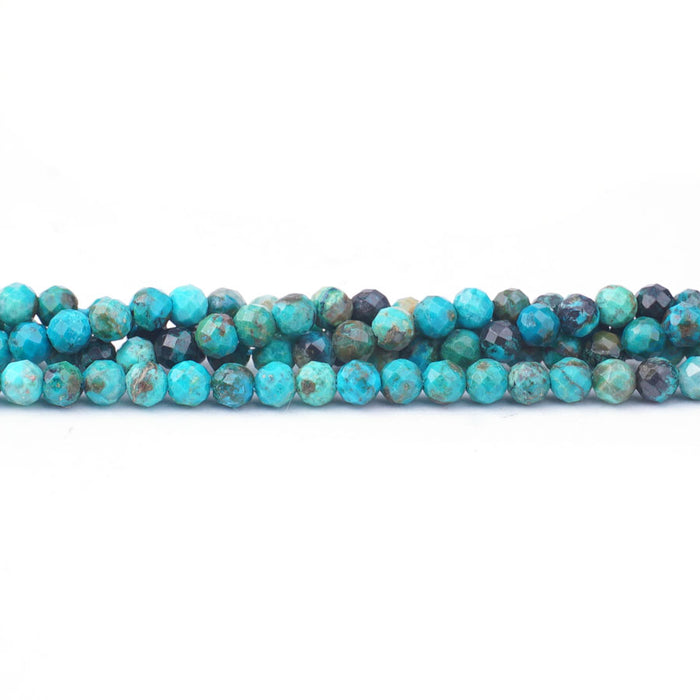 Chrysocolla 4mm Round Faceted AA Grade - Limited Editions - 15-16 inch