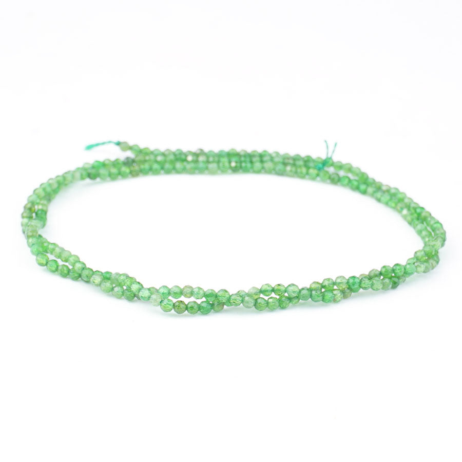 Diopside 2mm Round Faceted - 15-16 Inch