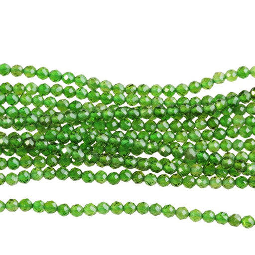 Diopside 2mm Diamond Cut Faceted Round AAA Grade 15-16 Inch