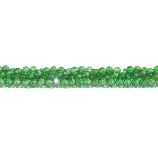 This is a Dakota Stones 3mm Diopside Gemstone strand with AAA grade faceted round beads in 15-16 inch strand.