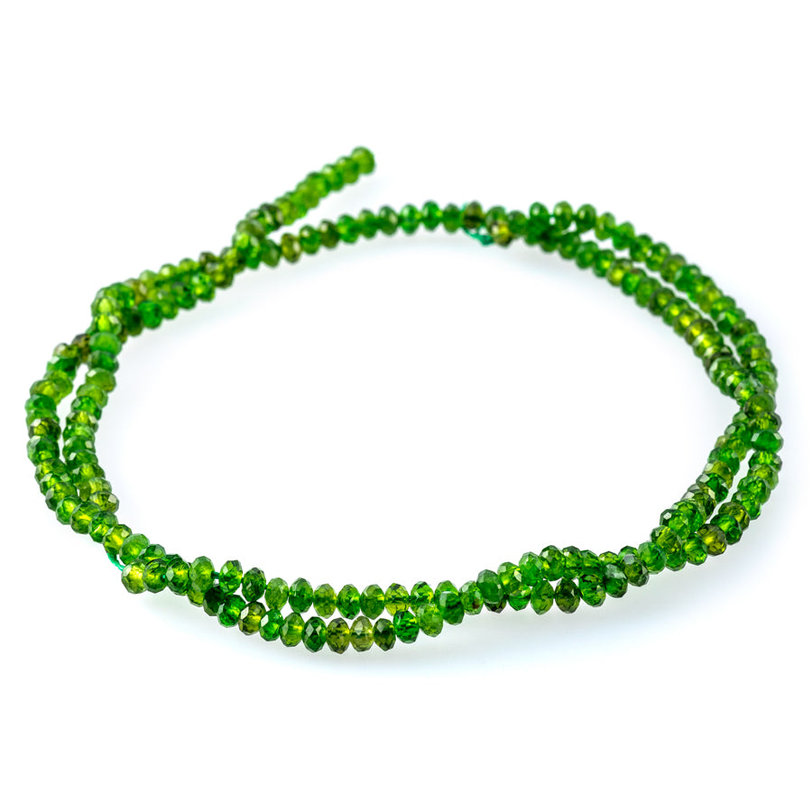 Diopside 3mm Rondelle Faceted AA Grade - 15-16 Inch