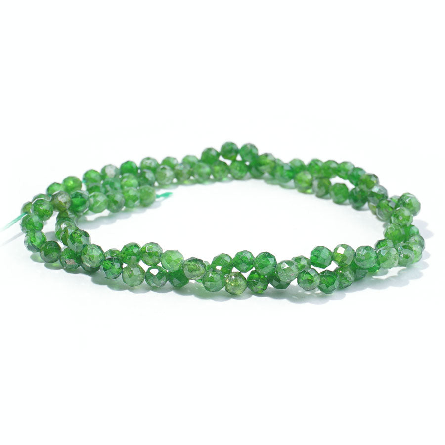 Diopside 4mm Round Faceted - 15-16 Inch