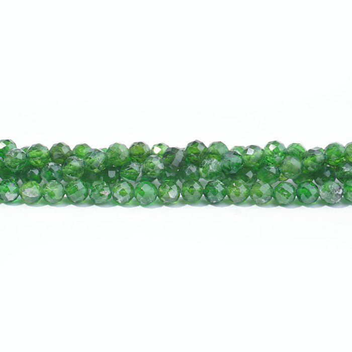 Diopside 4mm Round Faceted - 15-16 Inch