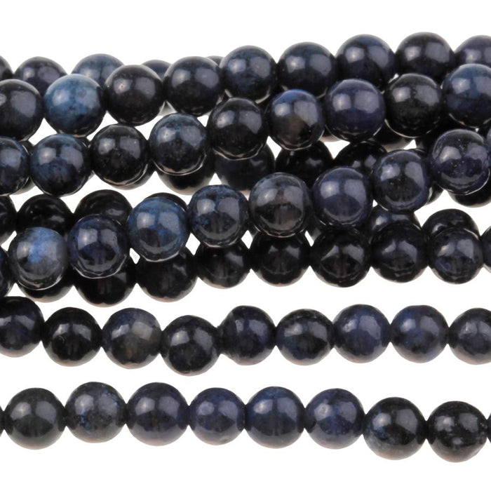 Dumortierite 4mm Round  8-Inch