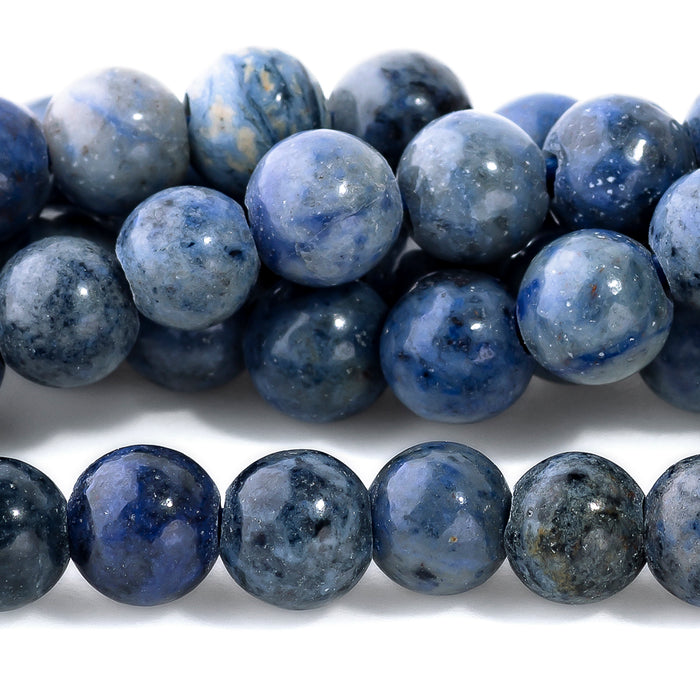 Dumortierite 6mm Round Large Hole Beads - 8 Inch