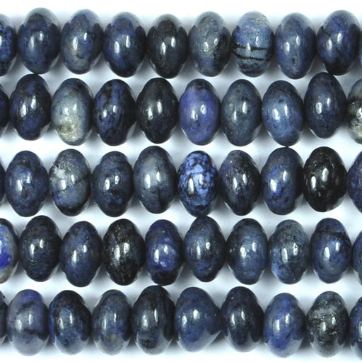 This is a Dakota Stones 6mm Dumorterite Gemstone strand with rondelle beads in 8 inch strand.