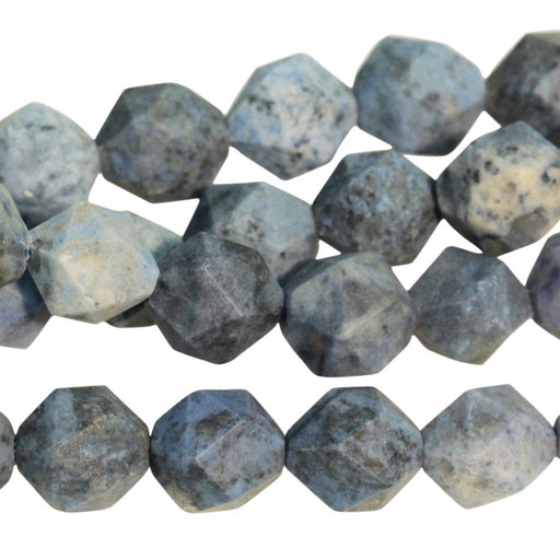 MATTE Dumortierite 8mm Star Cut Round 15-16 Inch