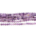 MATTE Dog Teeth Amethyst 4mm Round 8-Inch