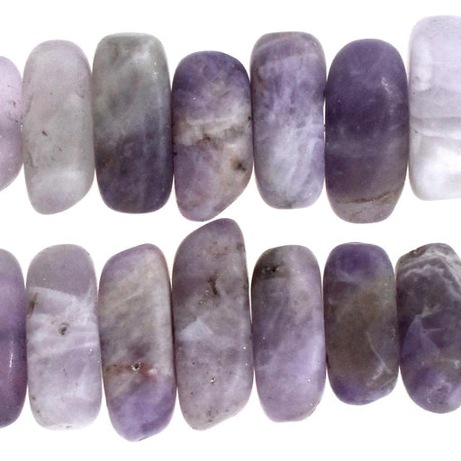 MATTE Dog Teeth Amethyst 5x15 Flat Chip 8-Inch