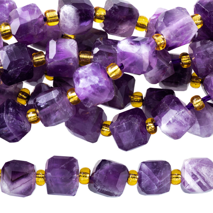 Dog Teeth Amethyst 6-7mm Table Cut Cube - 15-16 Inch