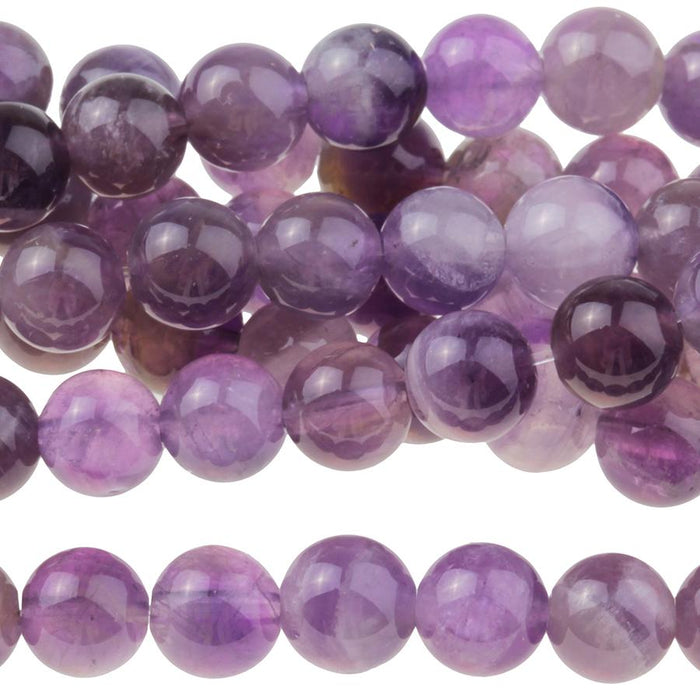 Dog Teeth Amethyst 6mm Round 8-Inch