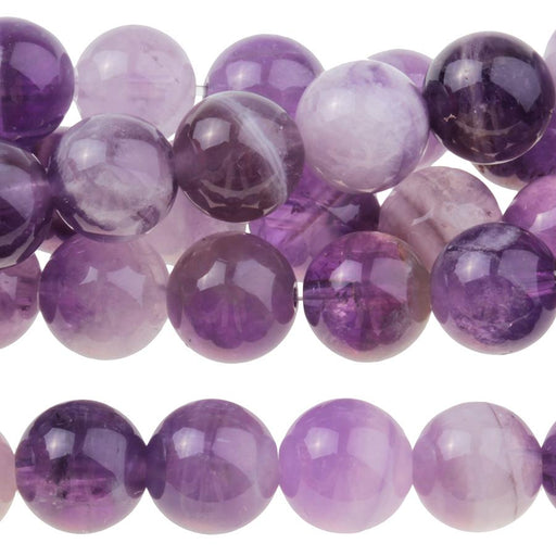 Dog Teeth Amethyst 8mm Round 8-Inch