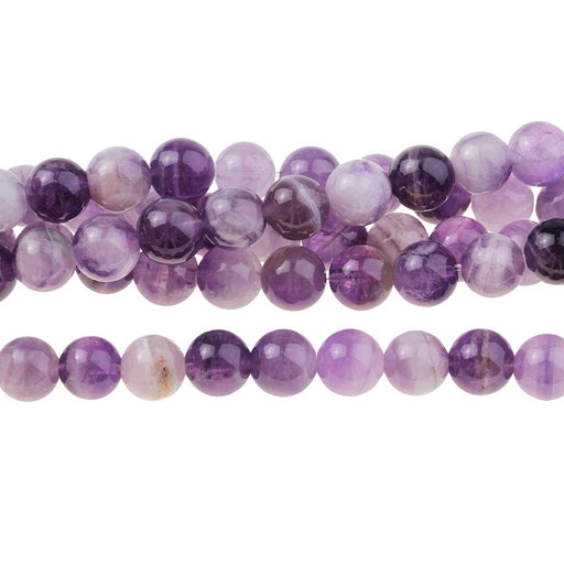 Dog Teeth Amethyst 8mm Round 8-Inch