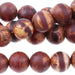 MATTE DZI Agate Brown Line 12mm Round 15-16"