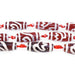 DZI Agate Red Flower 12x30 Barrel 15-16"