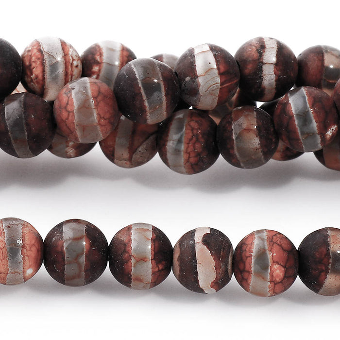 DZI Agate Line Pattern 6mm Round 15-16 Inch