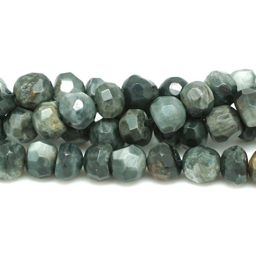 Eagle Eye Faceted, Freeform 7x10mm Rondelle - 15-16 Inch