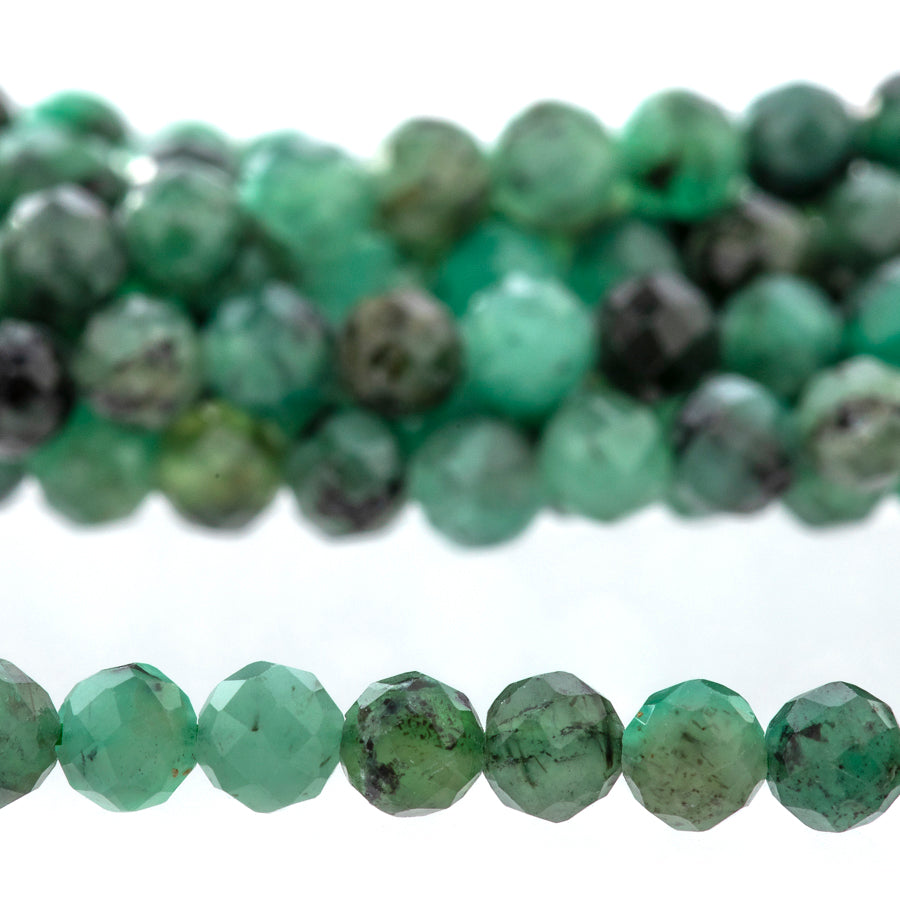 Emerald 3mm Round Faceted AA Grade - 15-16 Inch