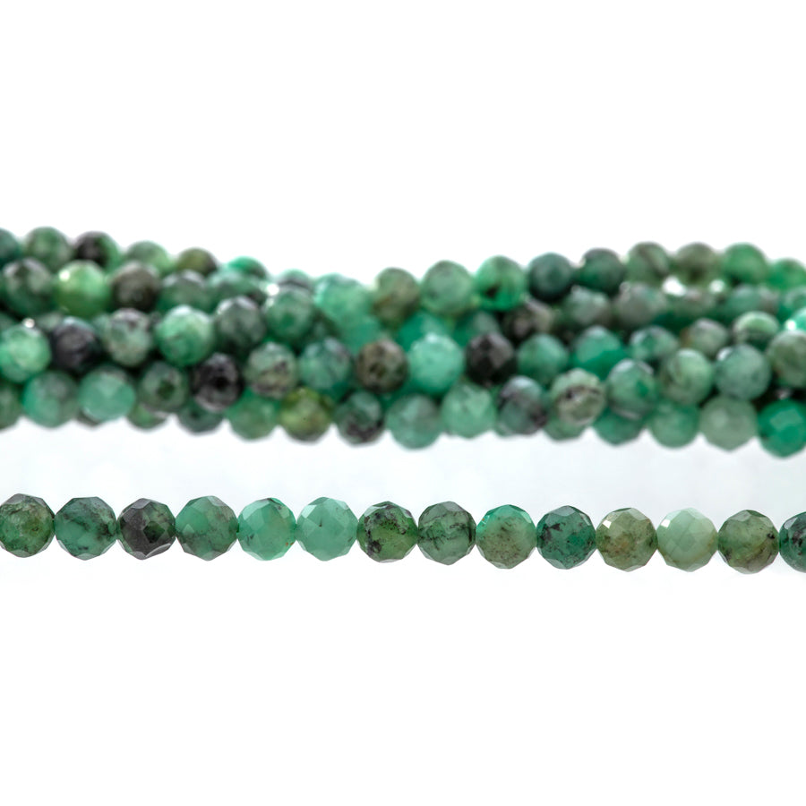 Emerald 3mm Round Faceted AA Grade - 15-16 Inch