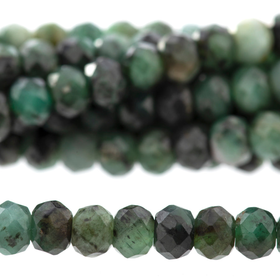 Emerald 4mm Rondelle Faceted A Grade - 15-16 Inch