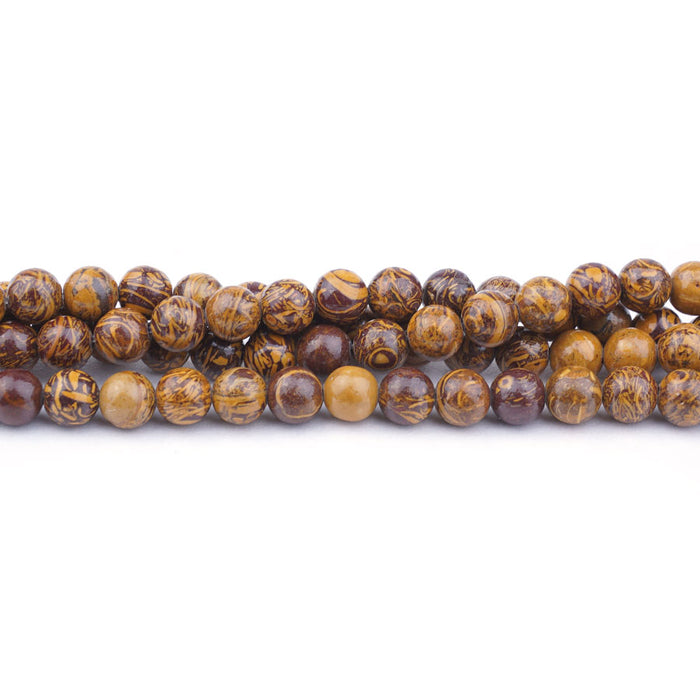 Elephant Skin Jasper Natural 6mm Round A Grade - 15-16 Inch