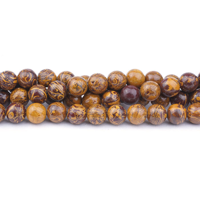 Elephant Skin Jasper Natural 8mm Round A Grade - 15-16 Inch