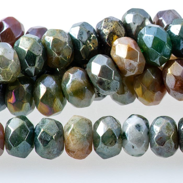 Fancy Jasper 8mm Rainbow Plated Rondelle Faceted - 15-16 Inch CLEARANCE