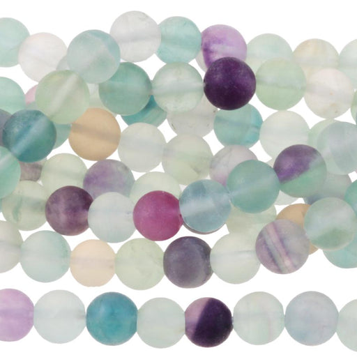 MATTE Fluorite 6mm Round 8-Inch