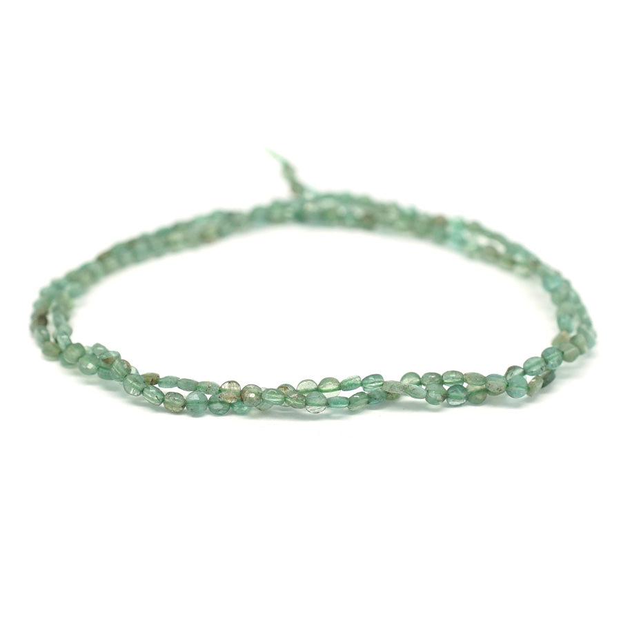 Green Apatite 2mm Faceted Coin - 15-16 Inch
