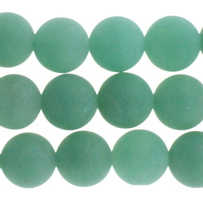 MATTE Green Aventurine (AAA) 10mm Round 8-Inch