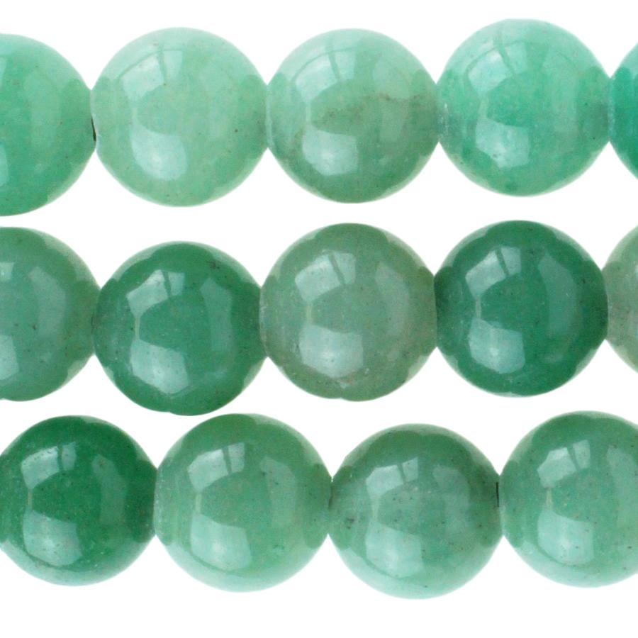 Green Aventurine 10mm Round Large Hole Bead 8-Inch
