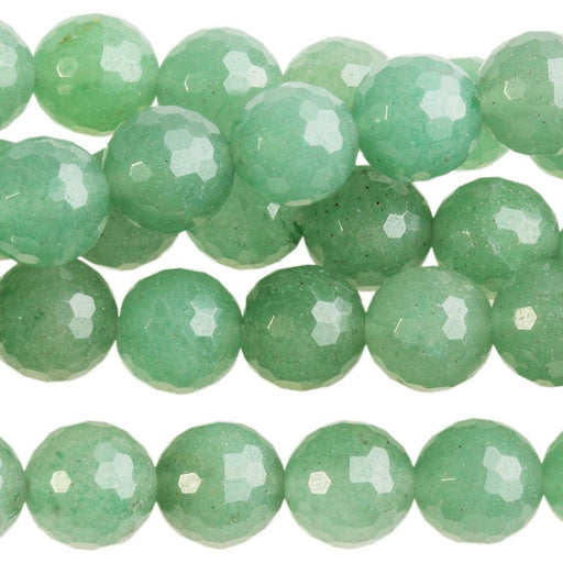 Green Aventurine (AAA) 8mm Faceted Round 8-Inch