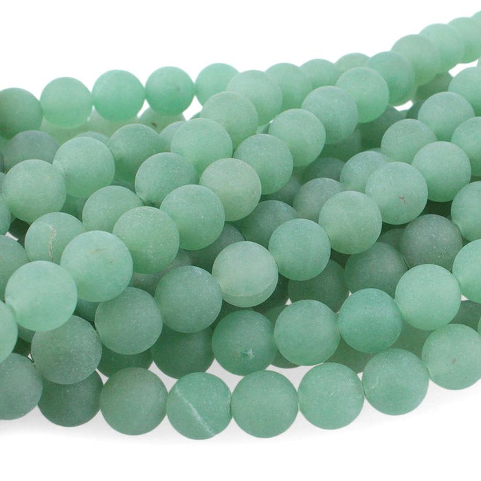 MATTE Green Aventurine (AAA) 8mm Round 8-Inch