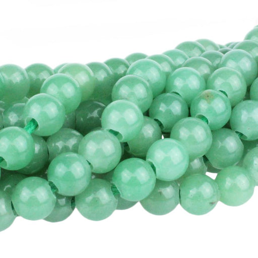 Green Aventurine 8mm Round Large Hole 8-Inch