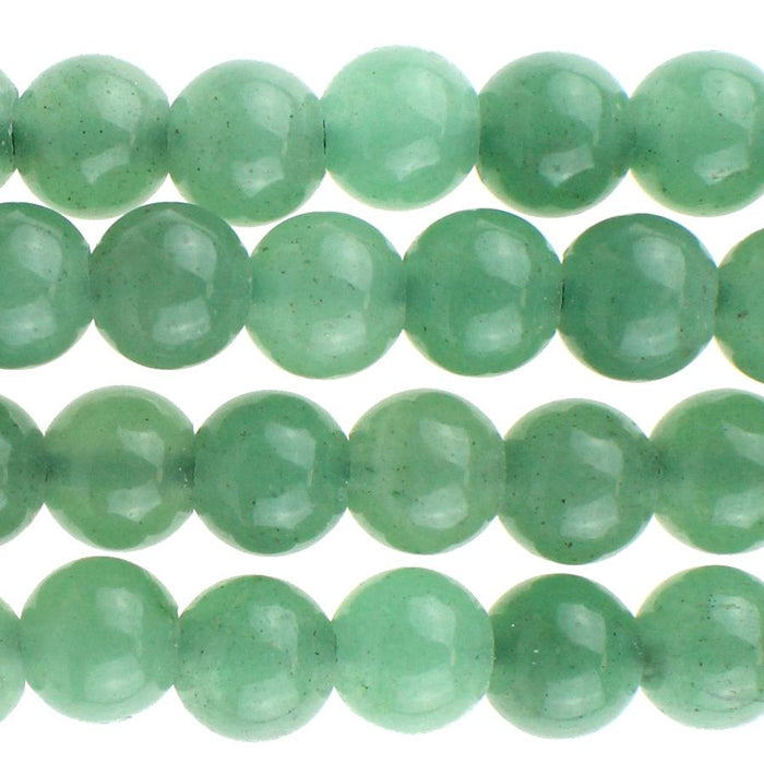 Green Aventurine 8mm Round Large Hole 8-Inch