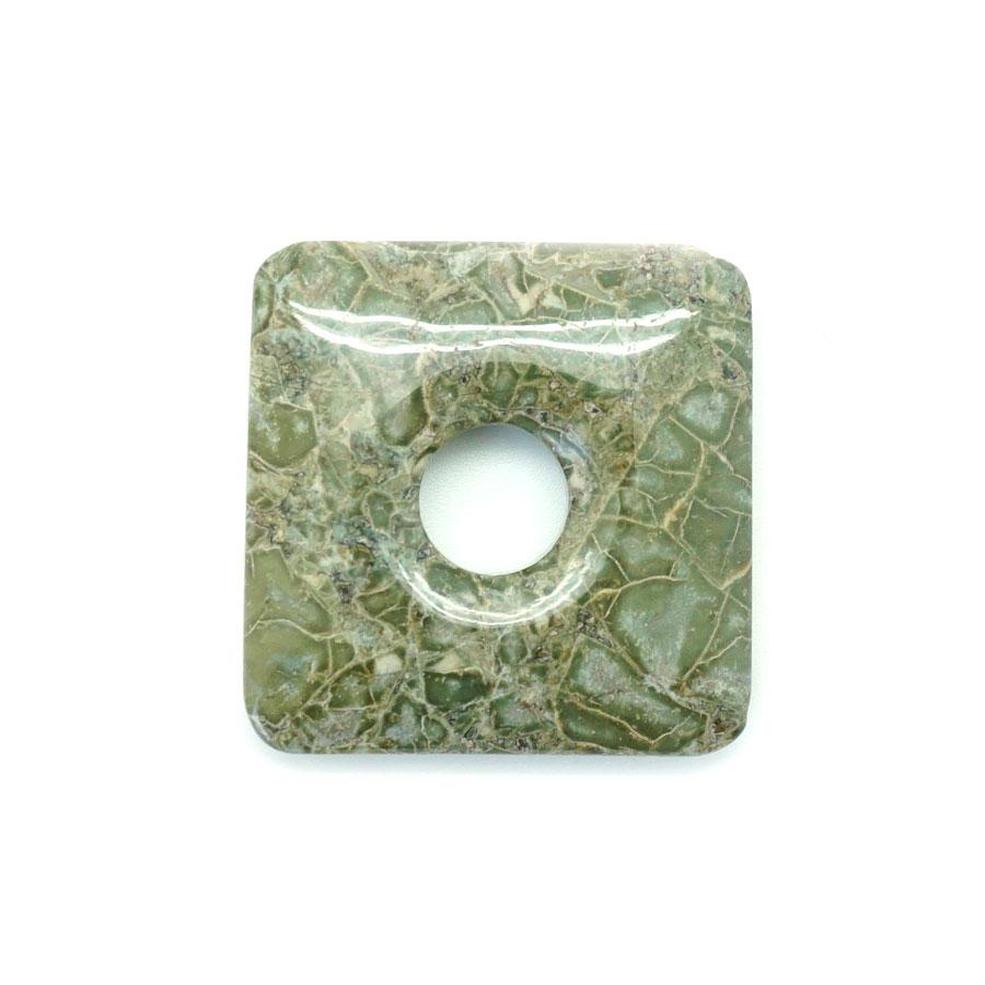 Green Brecciated Jasper 40mm Square Donut - Pendant — Dakota Stones
