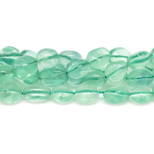 Green Fluorite A 10x12mm Pebble - 15-16 Inch