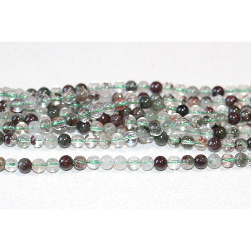 Green Lodalite Quartz 4mm Round 15-16 Inch