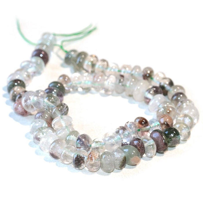 SIDE DRILL Greed Lodalite Quartz 8x10mm Pebble 15-16 Inch