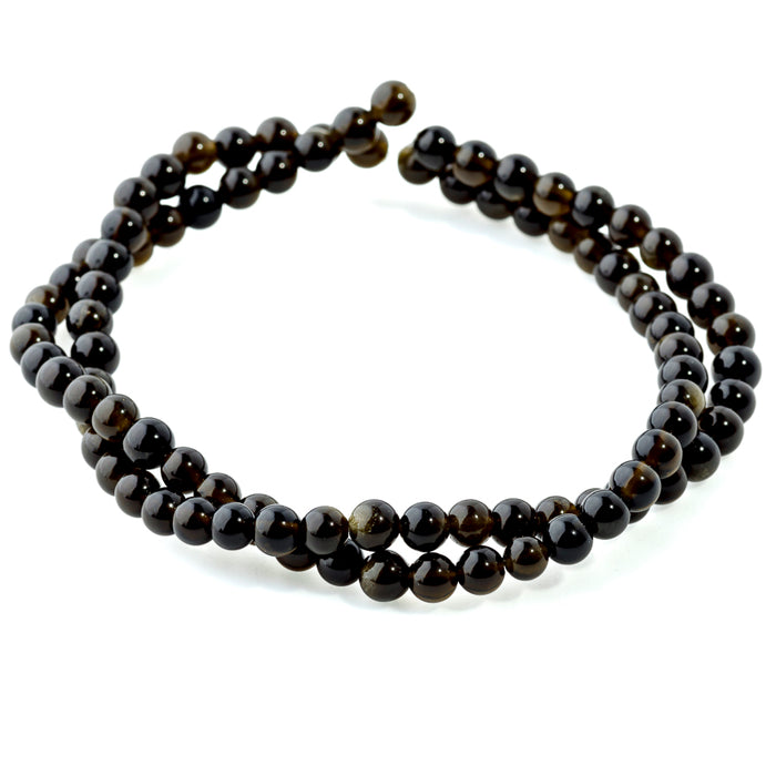 Golden Obsidian 4mm Round - 15-16 Inch