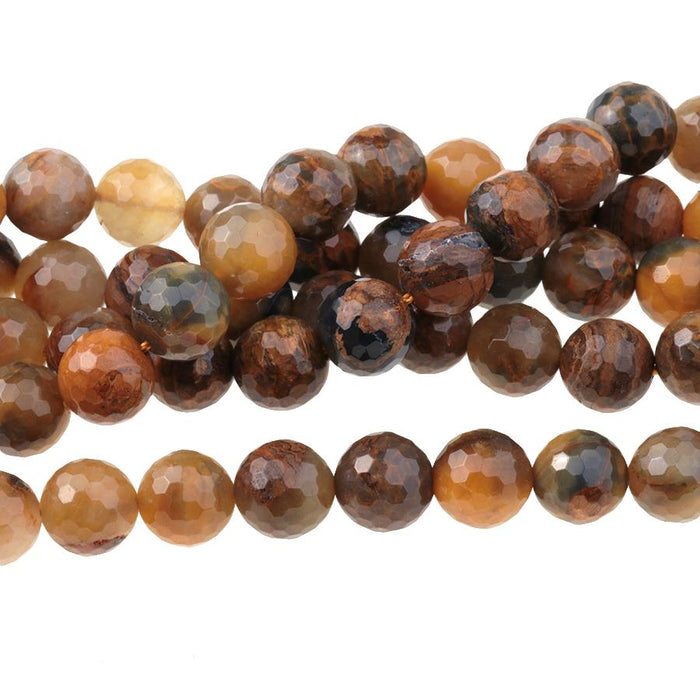 Golden Pietersite 10mm Faceted Round 15-16 Inch